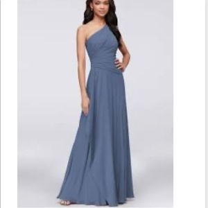 Steel blue bridesmaid dress